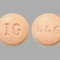 Hydrochlorothiazide and lisinopril (Hydrochlorothiazide and lisinopril [ hye-droe-klor-oh-thye-a-zide-and-lye-sin-oh-pril ])-IG 446-12.5 mg / 10 mg-Peach-Round