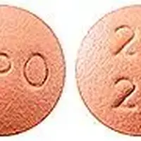 Hydrochlorothiazide and quinapril (Hydrochlorothiazide and quinapril [ hye-droe-klor-oh-thy-a-zide-and-kwin-a-pril ])-APO 20 25-25 mg / 20 mg-Peach-Round