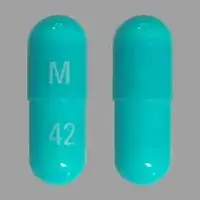 Clindamycin (systemic) (monograph) (Cleocin hcl)-M 42-300 mg-Blue-Capsule-shape