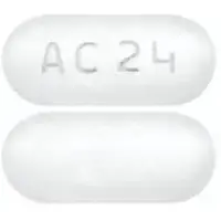 Emtricitabine and tenofovir disoproxil fumarate (monograph) (Medically reviewed)-AC24-200 mg / 300 mg-White-Capsule-shape