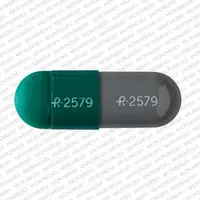 Diltiazem (Diltiazem (oral/injection) [ dil-tye-a-zem ])-R 2579 R 2579-300 mg-Green / Gray-Capsule-shape