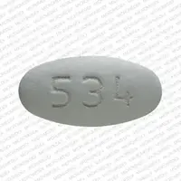 Divalproex sodium (Divalproex sodium [ dye-val-pro-ex ])-R 534-500 mg-Gray-Oval