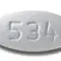 Divalproex sodium (Divalproex sodium [ dye-val-pro-ex ])-R 534-500 mg-Gray-Oval