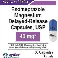 Esomeprazole (injection) (Esomeprazole (injection) [ ee-soe-mep-ra-zole ])-442 40 mg-40 mg-Blue & White-Capsule-shape