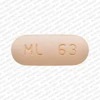 Levofloxacin (systemic) (monograph) (Levaquin)-ML 63-500 mg-Peach-Capsule-shape