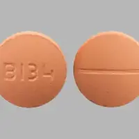 Methocarbamol (Methocarbamol (oral/injection) [ meth-oh-kar-ba-mal ])-B134-500 mg-Orange-Round