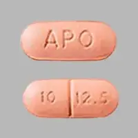 Hydrochlorothiazide and quinapril (Hydrochlorothiazide and quinapril [ hye-droe-klor-oh-thy-a-zide-and-kwin-a-pril ])-APO 10 12.5-12.5 mg / 10 mg-Peach-Oval