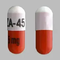 Ramipril (Ramipril [ ram-i-pril ])-ZA-45 5 mg-5 mg-Red & White-Capsule-shape