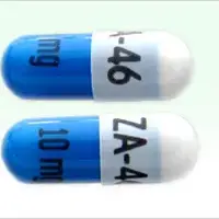 Ramipril (Ramipril [ ram-i-pril ])-ZA-46 10 mg-10 mg-Blue & White-Capsule-shape