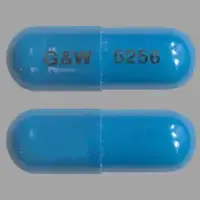 Clindamycin (Clindamycin (oral/injection) [ klin-da-mye-sin ])-G&W 5256-300 mg-Blue-Capsule-shape