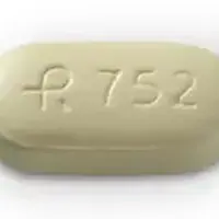 Glyburide and metformin (Glyburide and metformin [ glye-bure-ide-and-met-for-min ])-R 752-2.5 mg / 500 mg-Yellow-Capsule-shape