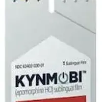 Kynmobi ( apomorphine hydrochloride)-30-30 mg sublingual film-Blue-Rectangle