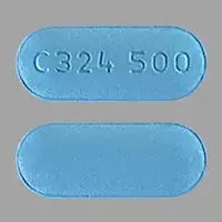 Valacyclovir (Valacyclovir [ val-a-sye-kloe-veer ])-C324 500-500 mg-Blue-Capsule-shape