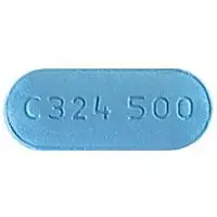 Valacyclovir (Valacyclovir [ val-a-sye-kloe-veer ])-C324 500-500 mg-Blue-Capsule-shape