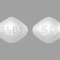 Vyvanse (Lisdexamfetamine [ lis-dex-am-fet-a-meen ])-S489 60-60 mg-White-Four-sided