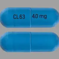 Ziprasidone (Ziprasidone (oral/injection) [ zi-pray-si-done ])-CL63 40  mg-40 mg-Blue-Capsule-shape