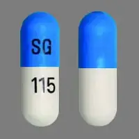 Fluoxetine (Fluoxetine [ floo-ox-e-teen ])-SG 115-40 mg-Blue & White-Capsule-shape