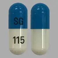 Fluoxetine (Fluoxetine [ floo-ox-e-teen ])-SG 115-40 mg-Blue & White-Capsule-shape