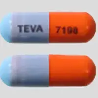 Fluoxetine (Fluoxetine [ floo-ox-e-teen ])-TEVA 7198-40 mg-Blue & Orange-Capsule-shape