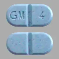 Glimepiride (Glimepiride [ glye-mep-ir-ide ])-GM 4-4 mg-Blue-Capsule-shape