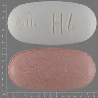 Hydrochlorothiazide and telmisartan (Hydrochlorothiazide and telmisartan [ hye-droe-klor-oh-thye-a-zide-and-tel-mi-sar-tan ])-Logo H4-12.5 mg / 40 mg-Red & White-Capsule-shape