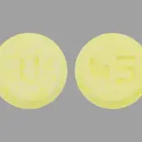 Hydromorphone (rectal) (Hydromorphone (rectal) [ hye-dro-mor-fone ])-U 45-4 mg-Yellow-Round