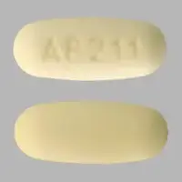 Methocarbamol (Methocarbamol (oral/injection) [ meth-oh-kar-ba-mal ])-AP211-750 mg-Yellow-Capsule-shape