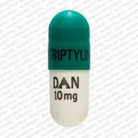 Nortriptyline (Nortriptyline [ nor-trip-ti-leen ])-NORTRIPTYLINE DAN 10 mg-10 mg-Green / White-Capsule-shape