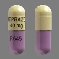 Good sense omeprazole (Omeprazole [ oh-mep-ra-zol ])-OMEPRAZOLE 40 mg R645-40 mg-Yellow / Purple-Capsule-shape