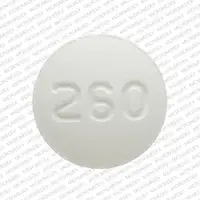 Quetiapine (Quetiapine [ kwe-tye-a-peen ])-260-200 mg-White-Round