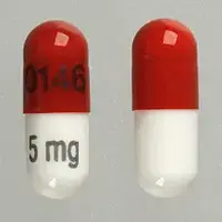 Ramipril (Ramipril [ ram-i-pril ])-0146 5 mg-5 mg-Red & White-Capsule-shape