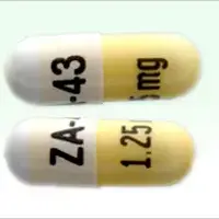 Ramipril (Ramipril [ ram-i-pril ])-ZA-43 1.25 mg-1.25 mg-Yellow & White-Capsule-shape