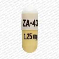 Ramipril (Ramipril [ ram-i-pril ])-ZA-43 1.25 mg-1.25 mg-Yellow & White-Capsule-shape