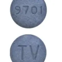 Levodopa/carbidopa (monograph) (Medically reviewed)-TV 9701-10 mg / 100 mg-Blue-Round