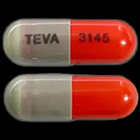 Cephalexin (Cephalexin [ sef-a-lex-in ])-TEVA 3145-250 mg-Gray / Orange-Capsule-shape