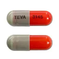 Cephalexin (Cephalexin [ sef-a-lex-in ])-TEVA 3145-250 mg-Gray / Orange-Capsule-shape