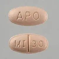 Mirtazapine (Mirtazapine [ mir-taz-a-peen ])-APO MI 30-30 mg-Pink-Oval