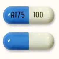 Fluvoxamine (Fluvoxamine [ floo-vox-a-meen ])-A175 100-100 mg-Blue & White-Capsule-shape