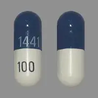 Celecoxib (Celecoxib [ sel-e-kox-ib ])-1441 100-100 mg-Blue & White-Capsule-shape