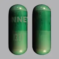 Clindamycin (systemic) (monograph) (Cleocin hcl)-LANNETT 1381-75 mg-Green-Capsule-shape