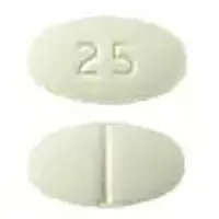 Clozapine (Clozapine [ kloe-za-peen ])-25-25 mg-Yellow-Oval