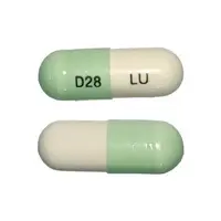 Droxidopa (Droxidopa [ drox-i-dop-a ])-D28 LU-300 mg-Green & White-Capsule-shape