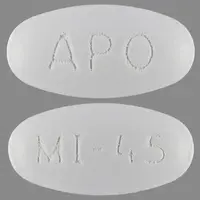 Mirtazapine (Mirtazapine [ mir-taz-a-peen ])-APO MI 45-45 mg-White-Oval