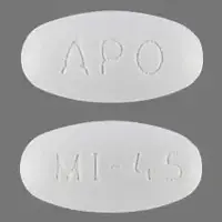 Mirtazapine (Mirtazapine [ mir-taz-a-peen ])-APO MI 45-45 mg-White-Oval