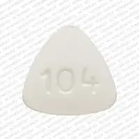 Sumatriptan (oral/nasal) (Sumatriptan (oral/nasal) [ soo-ma-trip-tan ])-S 104-100 mg-White-Three-sided