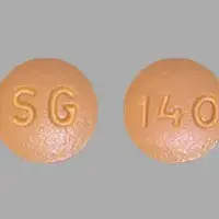 Donepezil (Donepezil (oral) [ doe-nep-e-zil ])-SG 140-10 mg-Yellow-Round