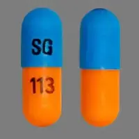 Fluoxetine (Fluoxetine [ floo-ox-e-teen ])-SG 113-10 mg-Blue & Orange-Capsule-shape