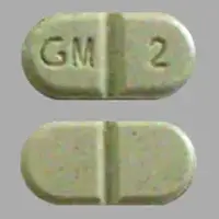 Glimepiride (Glimepiride [ glye-mep-ir-ide ])-GM 2-2 mg-Green-Capsule-shape