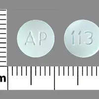 Hyoscyamine (Hyoscyamine [ hye-oh-sye-a-meen ])-AP 113-0.125 mg-Blue-Round