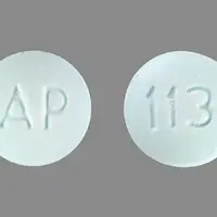 Hyoscyamine (Hyoscyamine [ hye-oh-sye-a-meen ])-AP 113-0.125 mg-Blue-Round